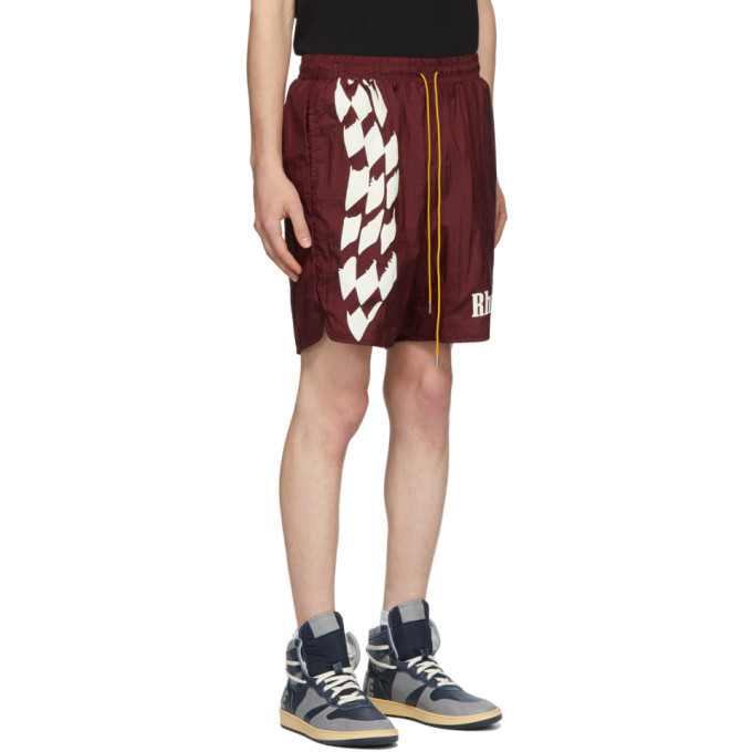Rhude Burgundy Warm-Up Shorts Rhude
