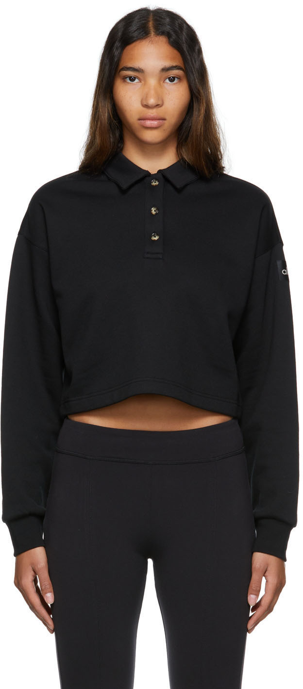 henley polo sweatshirt