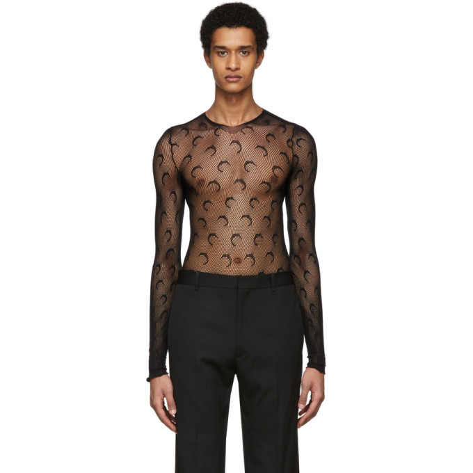 Marine Serre Black Jacquard Crochet 