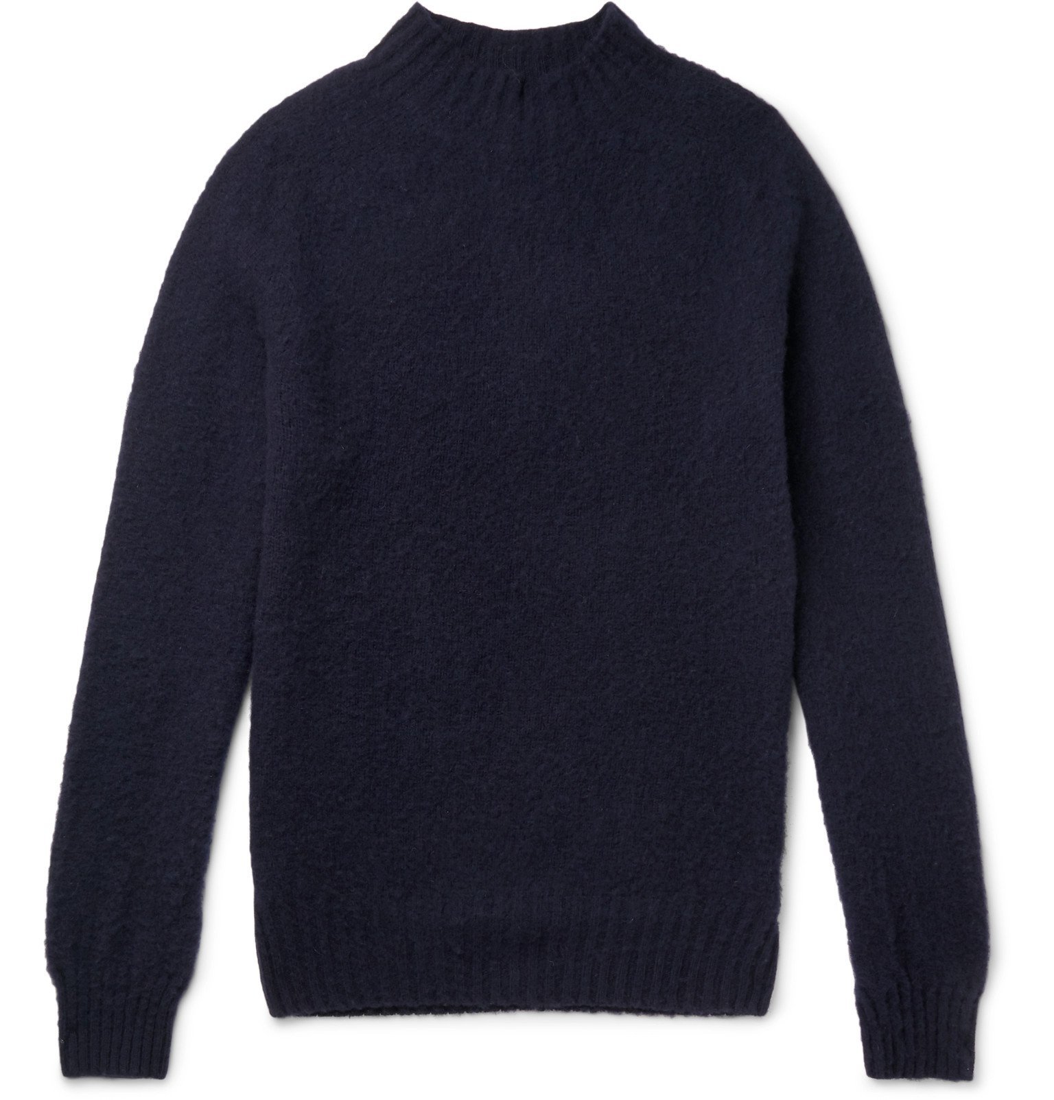 YMC - Brushed-Wool Mock-Neck Sweater - Blue YMC