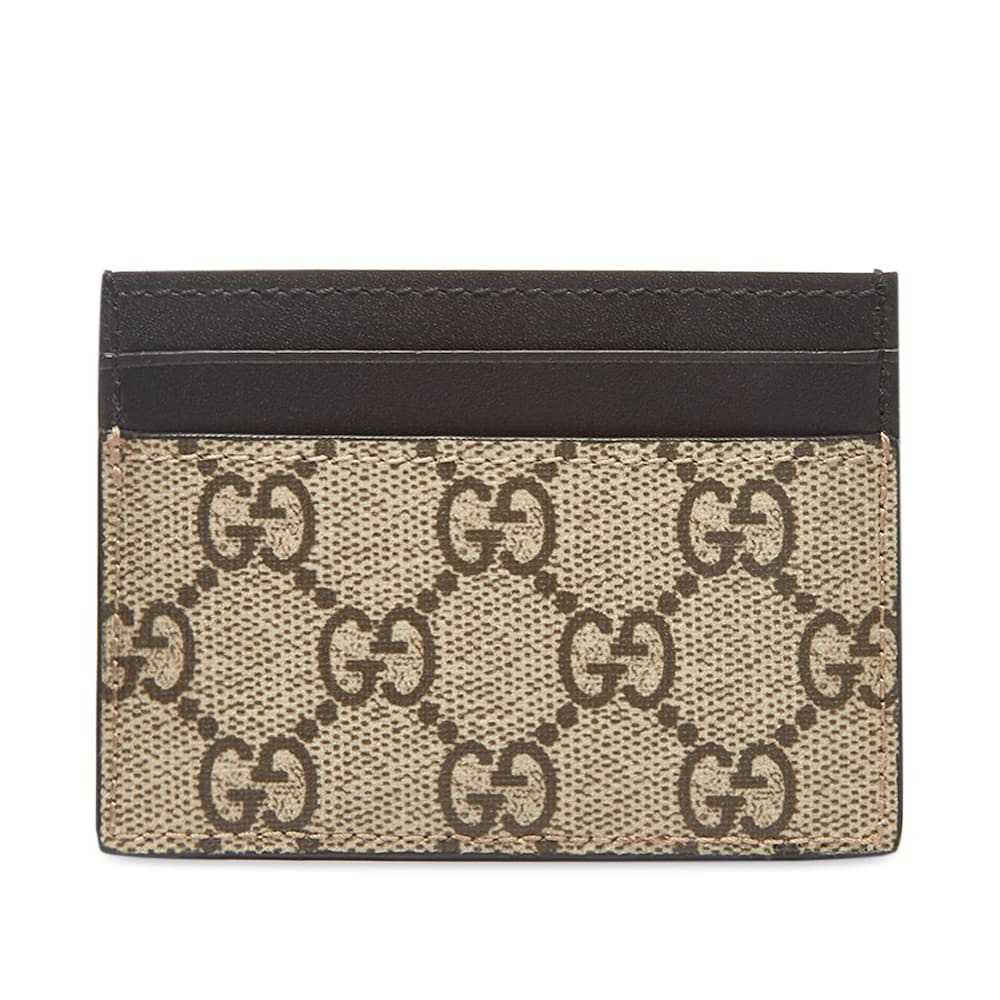 Gucci Men's GG Supreme Snake Card Holder in Beige Gucci