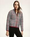Brooks Brothers Women's Reversible Water-Repellent Plaid Puffer Jacket | Red