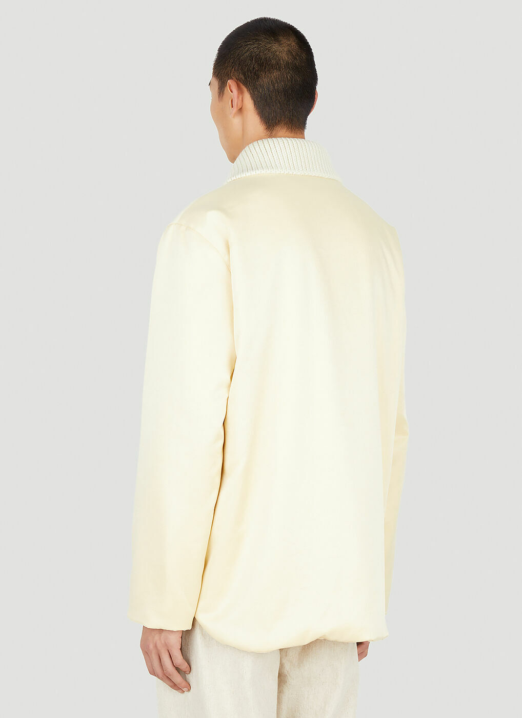 Ribbed Collar Jacket in Yellow Jil Sander