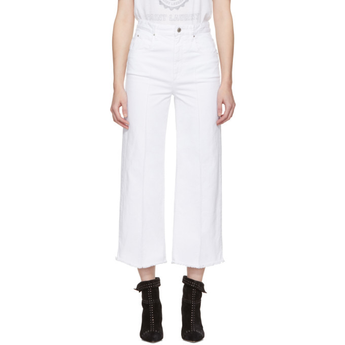 Isabel Marant Etoile White Cabrio Wide-Leg Jeans