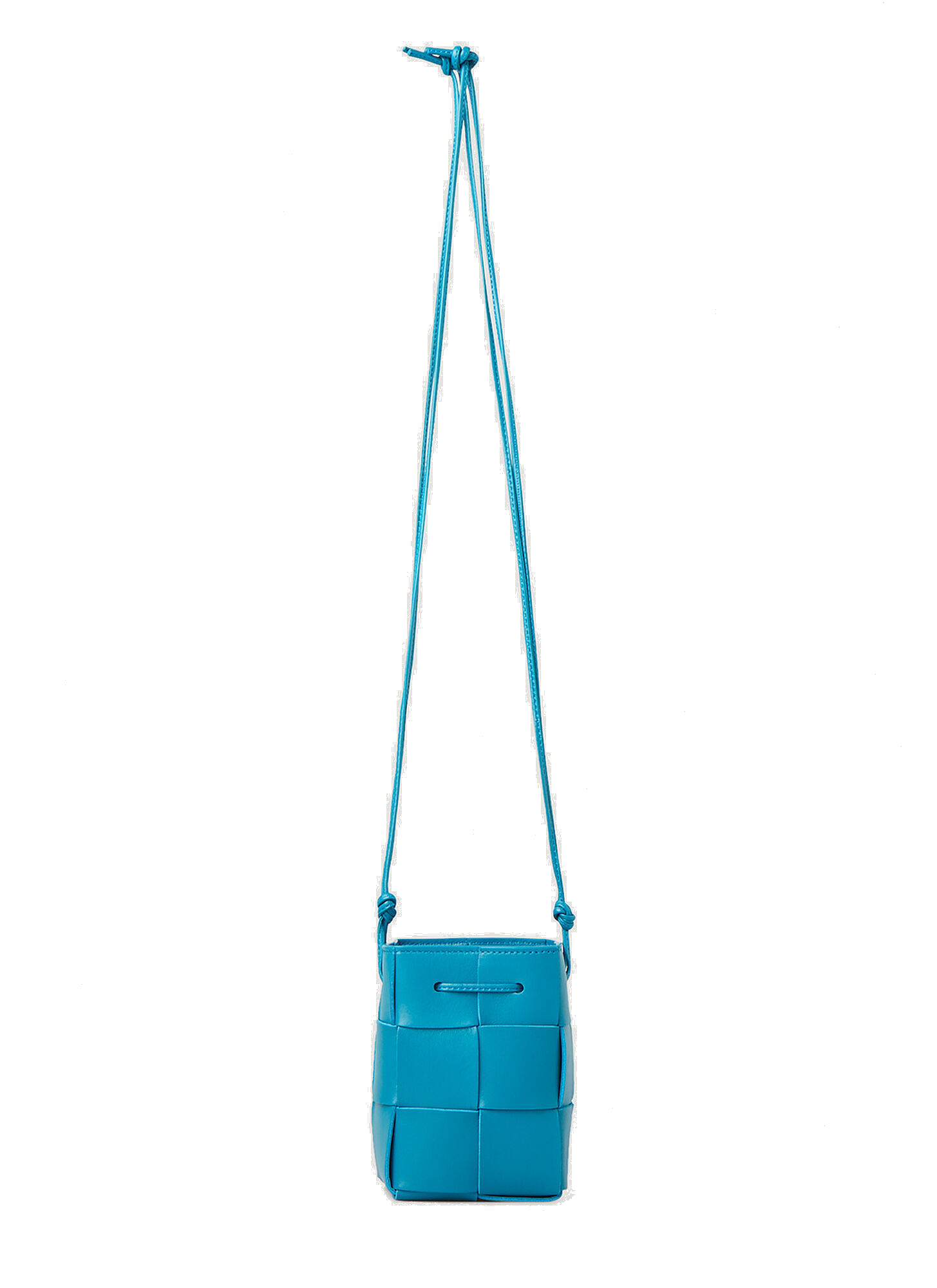 Bucket Mini Shoulder Bag in Blue Bottega Veneta