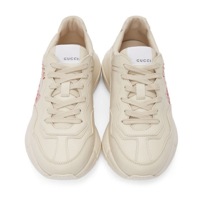Gucci Beige Disc Print Rython Sneakers Gucci