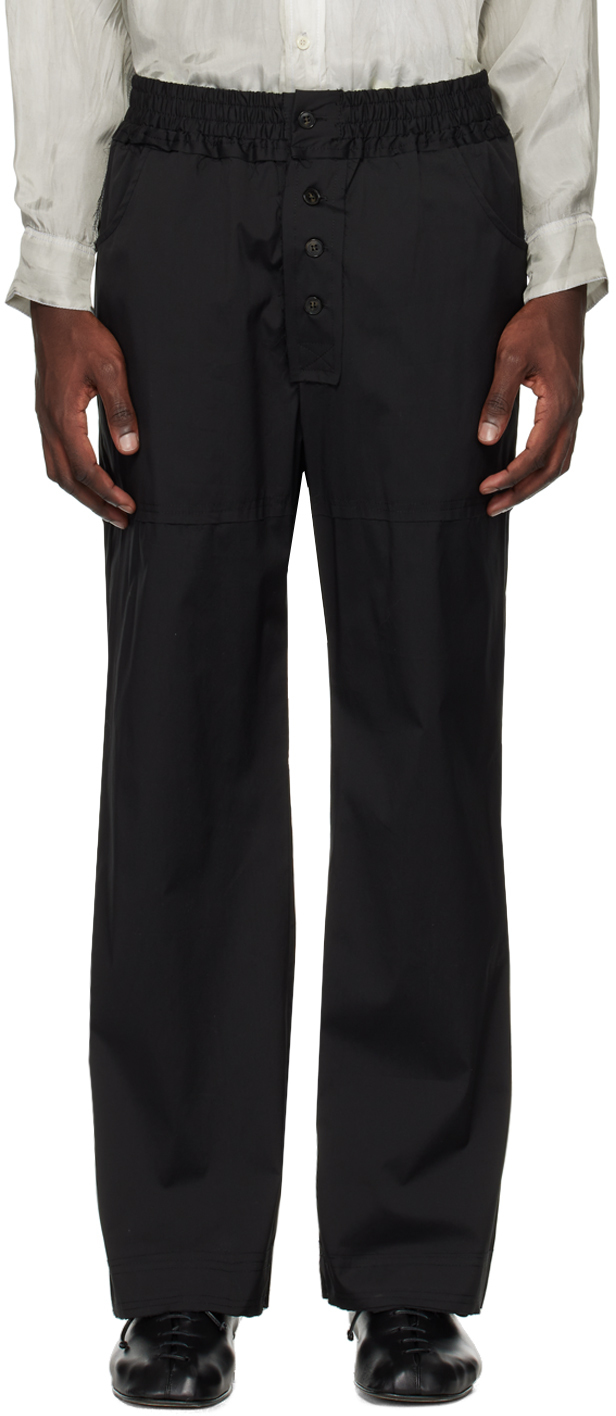 Edward Cuming Black Raw Edge Trousers