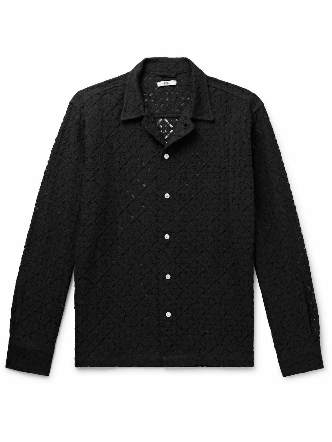 BODE - Cotton-Blend Lace Shirt - Black Bode