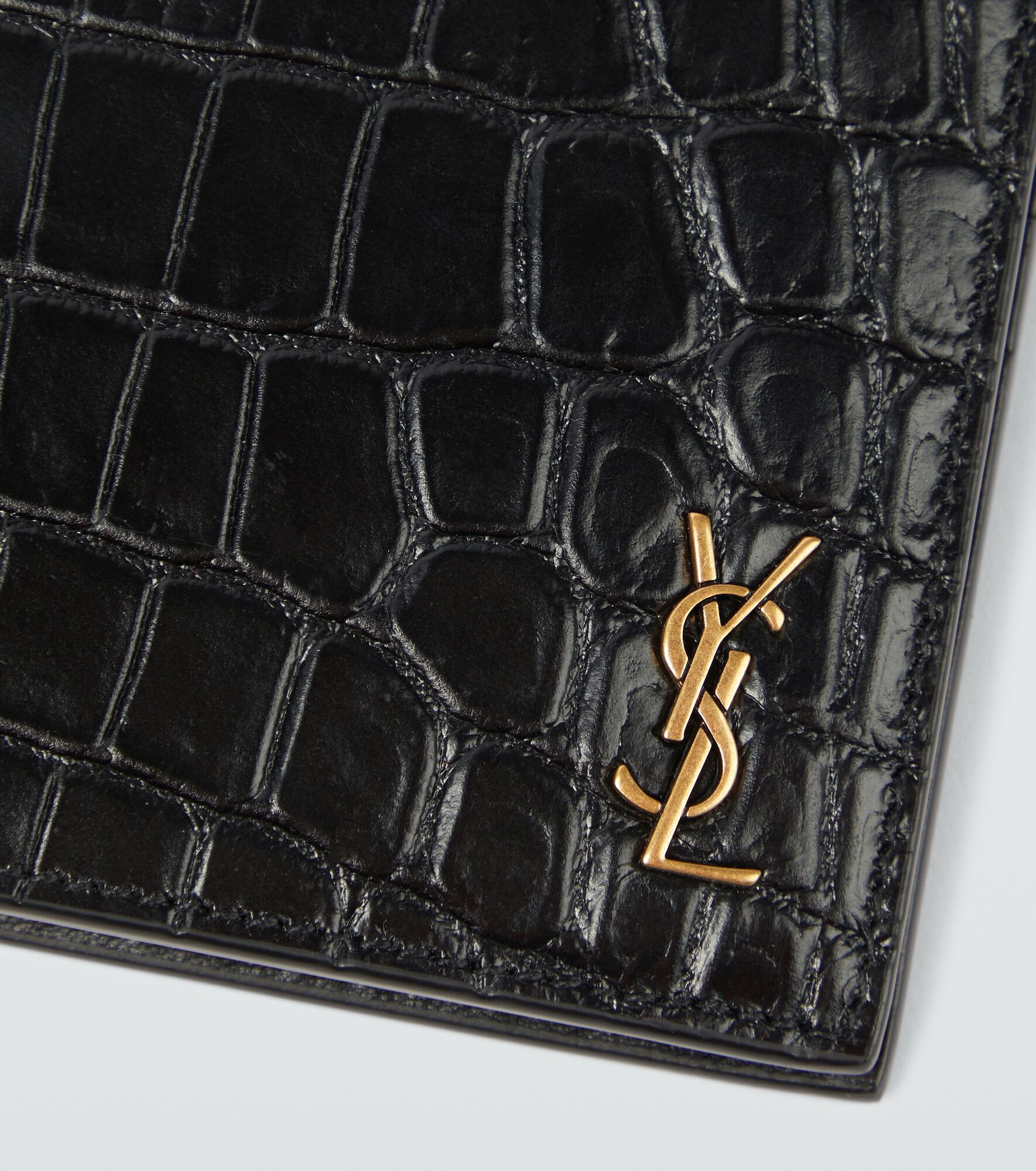 Saint Laurent East/West croceffect bifold wallet Saint Laurent