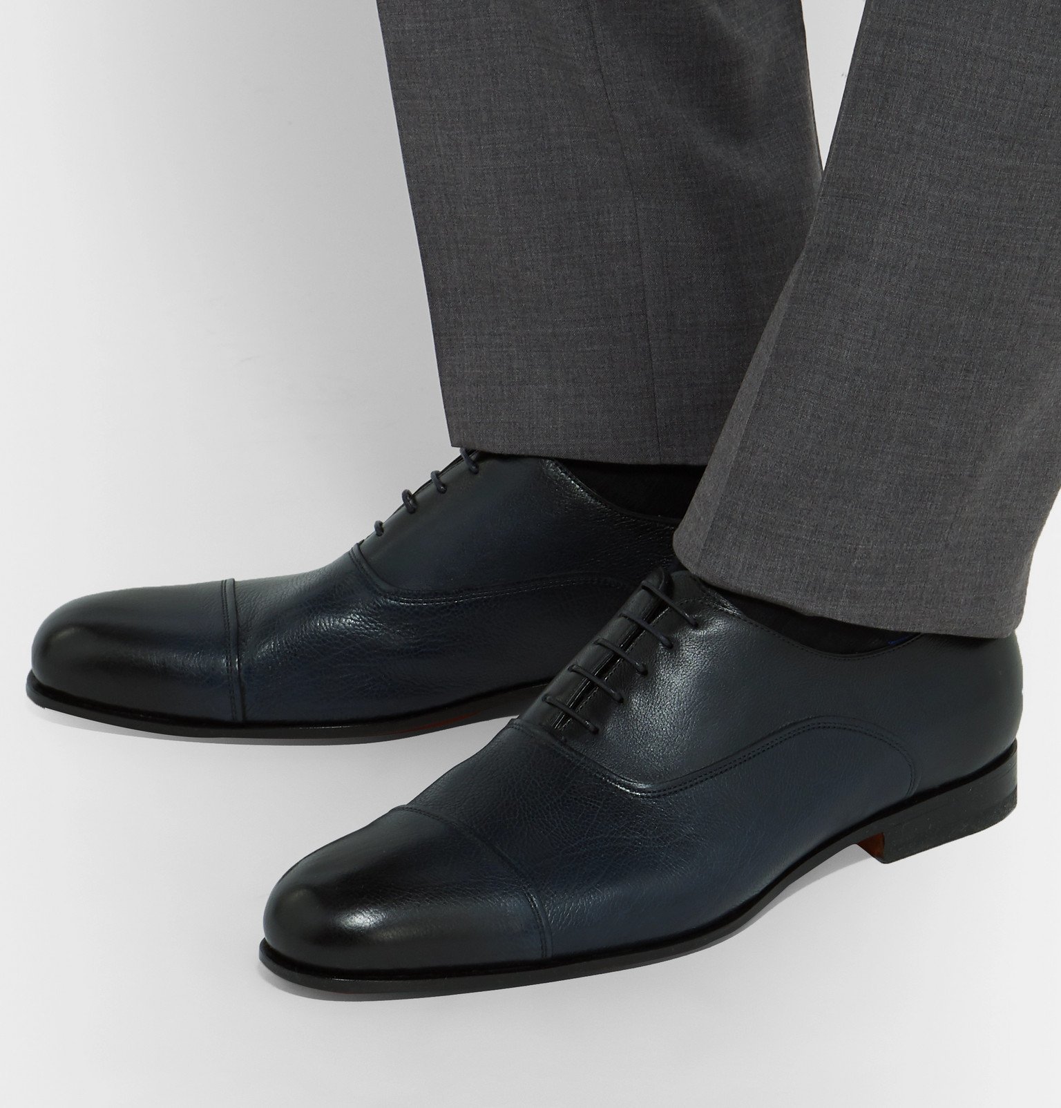 santoni cap toe oxford