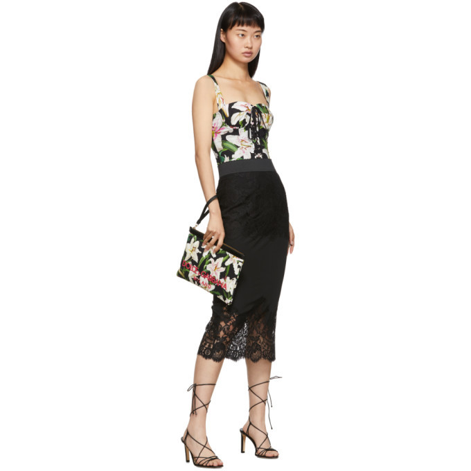 Dolce and Gabbana Black Lace Midi Skirt Dolce & Gabbana