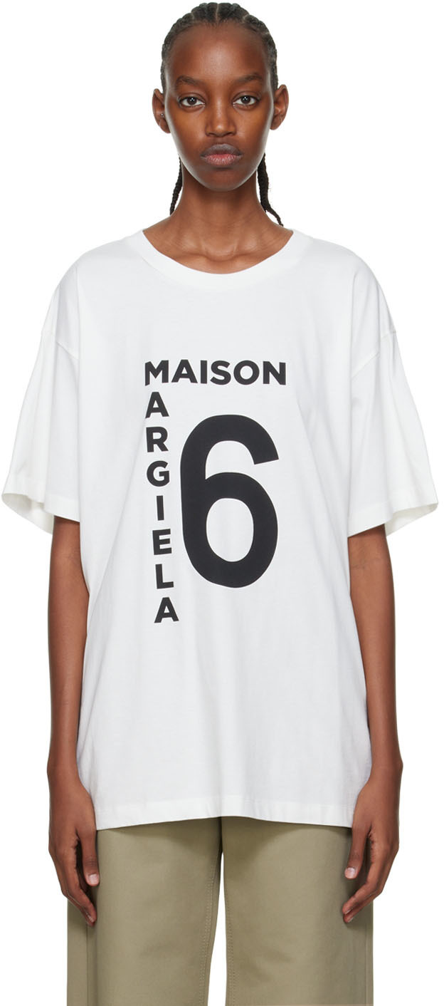 MM6 Maison Margiela Off-White Oversized T-Shirt MM6 Maison Margiela
