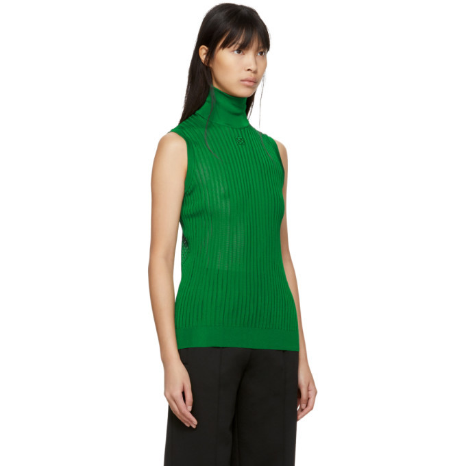 sleeveless turtleneck green