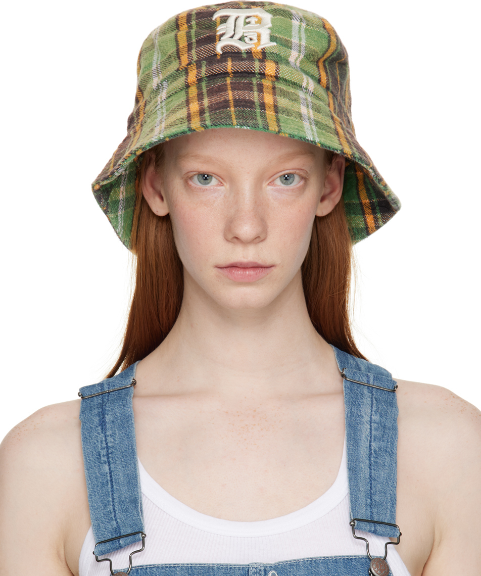 R13 Green Plaid Bucket Hat R13 4962