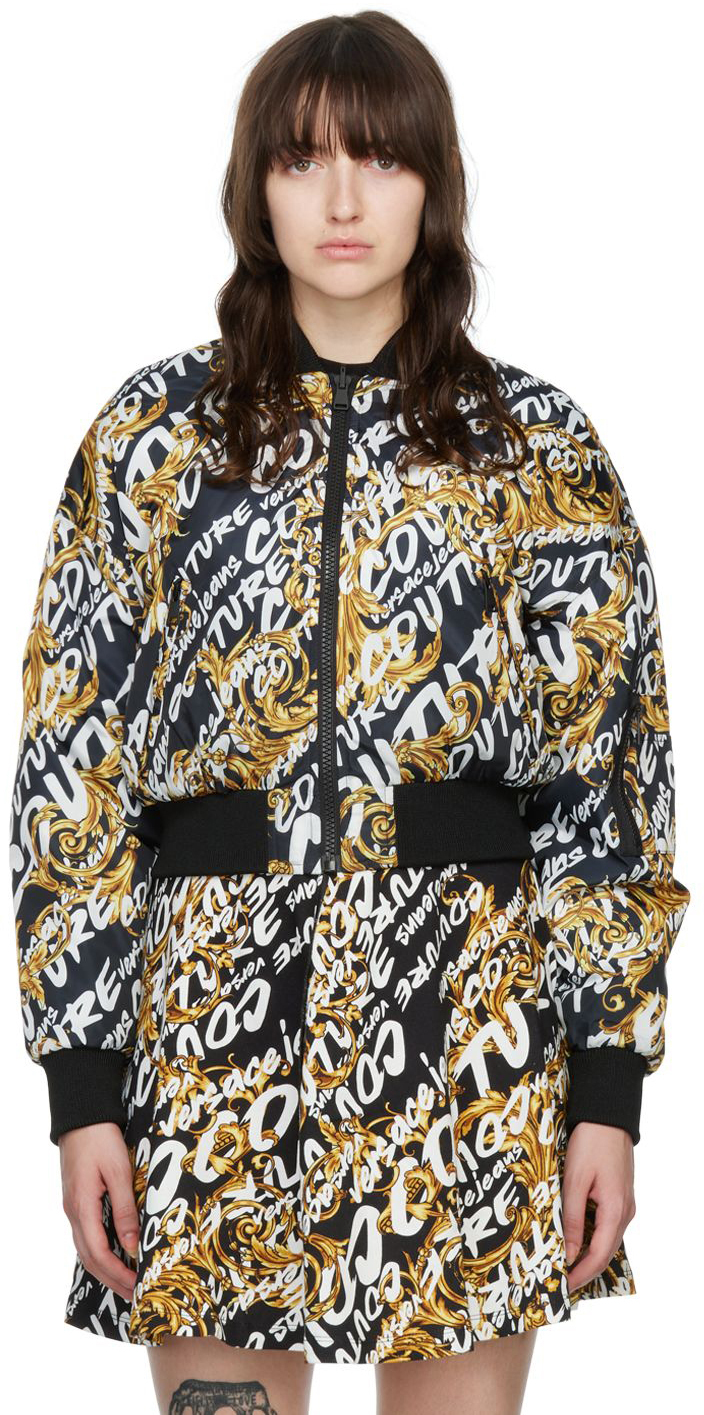 Versace Jeans Couture Black Padded Bomber Jacket Versace