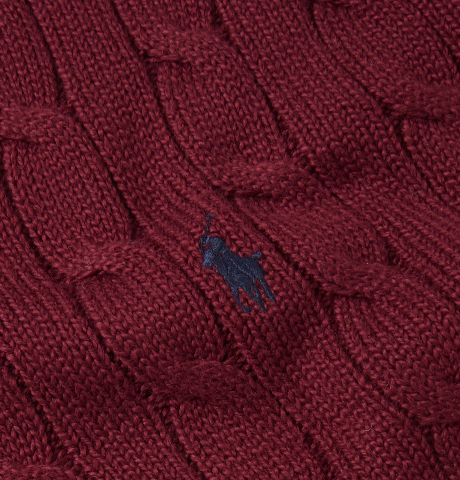 Polo Ralph Lauren - Cable-Knit Cotton Sweater - Burgundy Polo Ralph Lauren