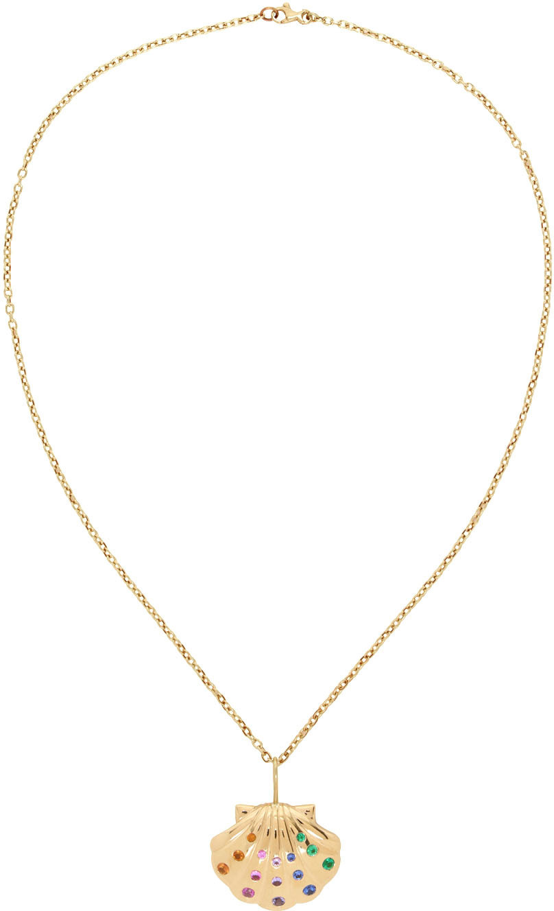 BRENT NEALE Gold Splash Medium Shell Necklace