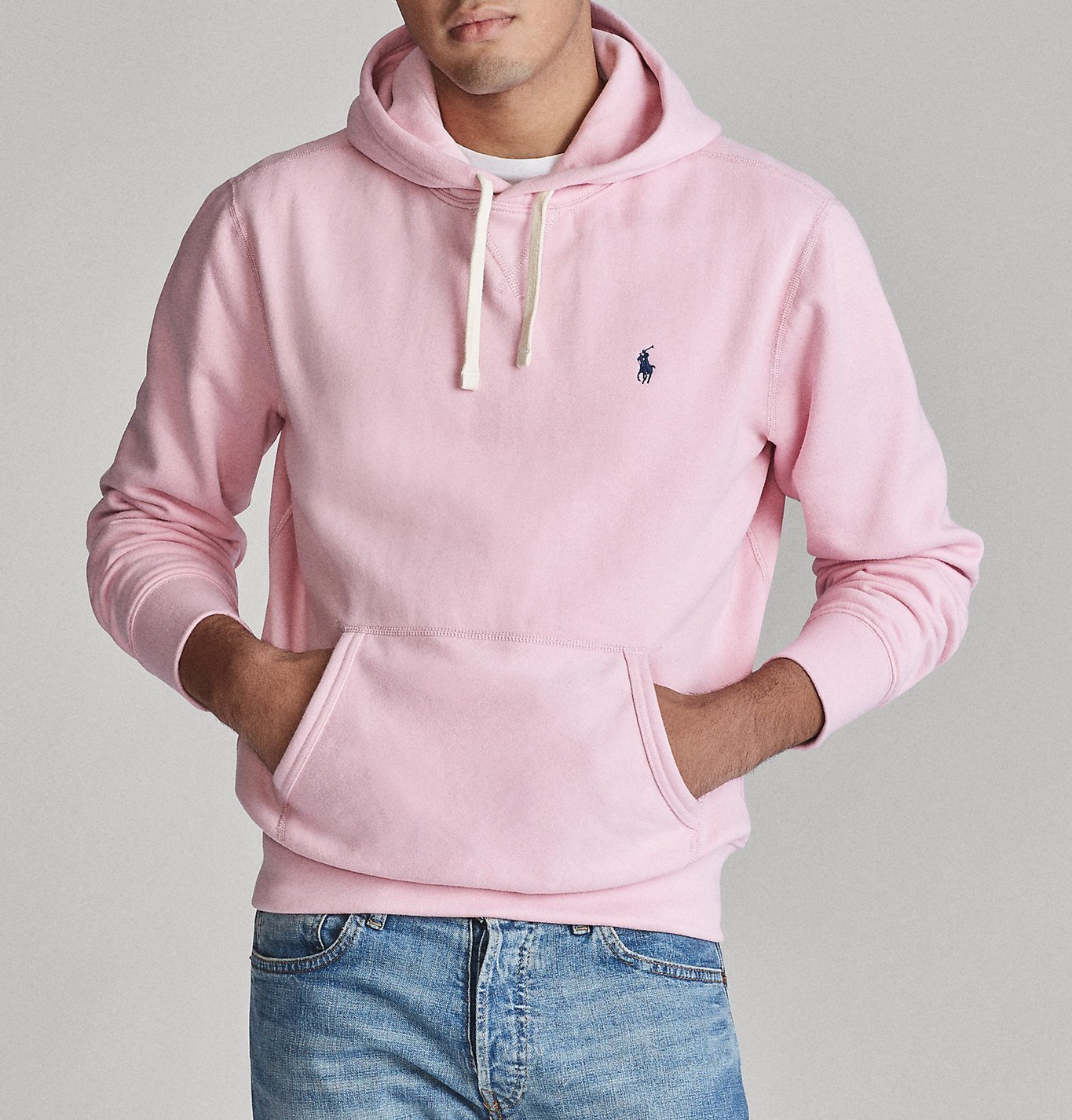 Polo Ralph Lauren - Fleece-Back Cotton-Blend Jersey Hoodie - Pink Polo  Ralph Lauren