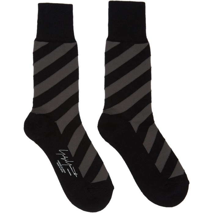 Yohji Yamamoto Grey and Black Slant Socks Yohji Yamamoto