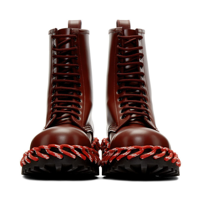 balenciaga burgundy boots