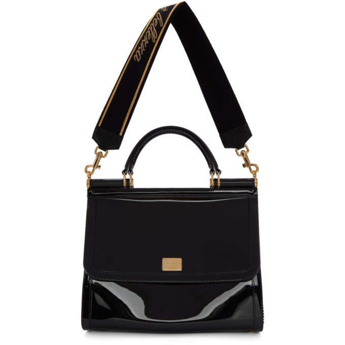 Dolce and Gabbana Black Small Rubber Miss Sicily Bag Dolce & Gabbana