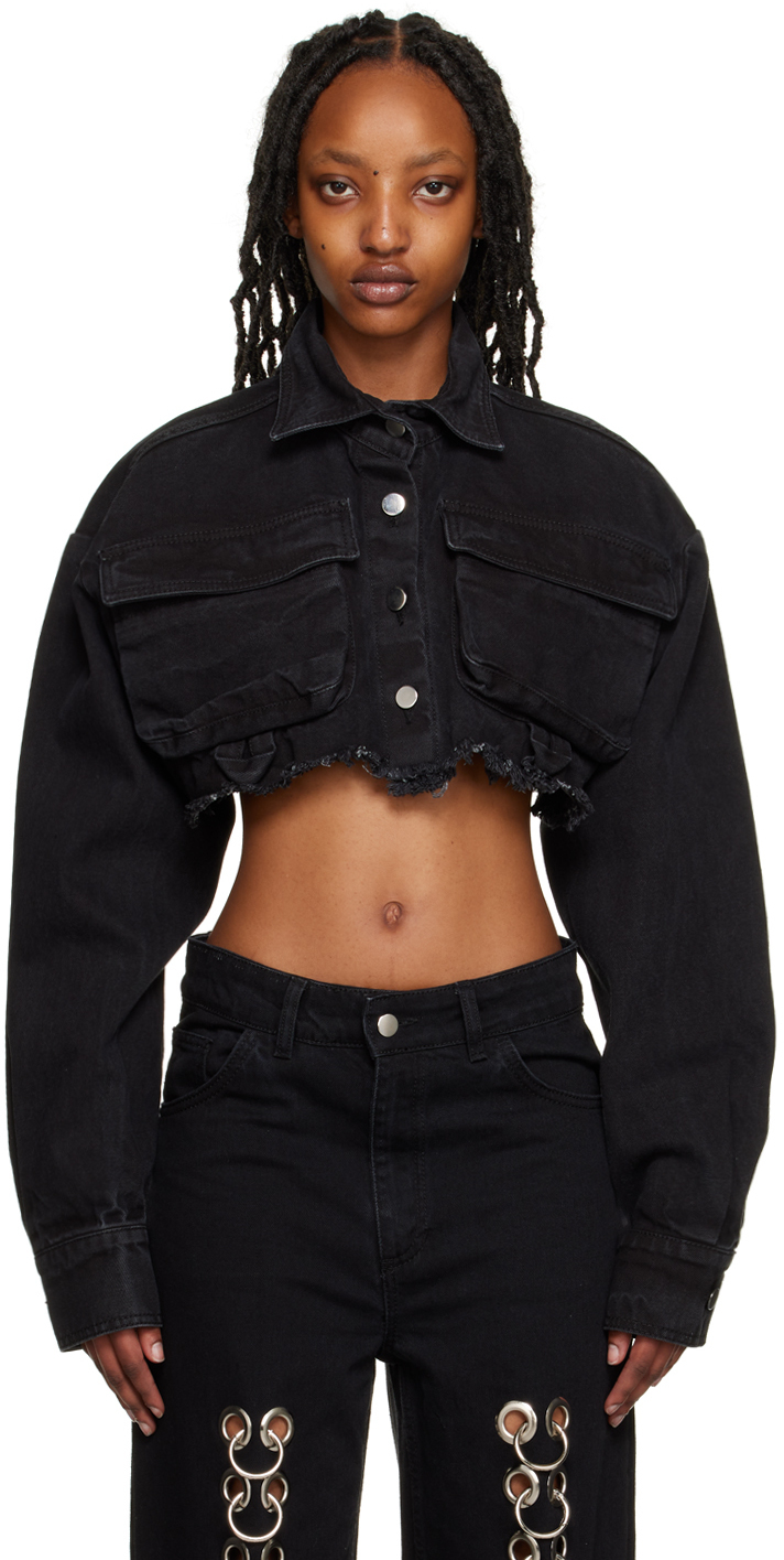 Lado Bokuchava Black Cropped Denim Jacket Lado Bokuchava