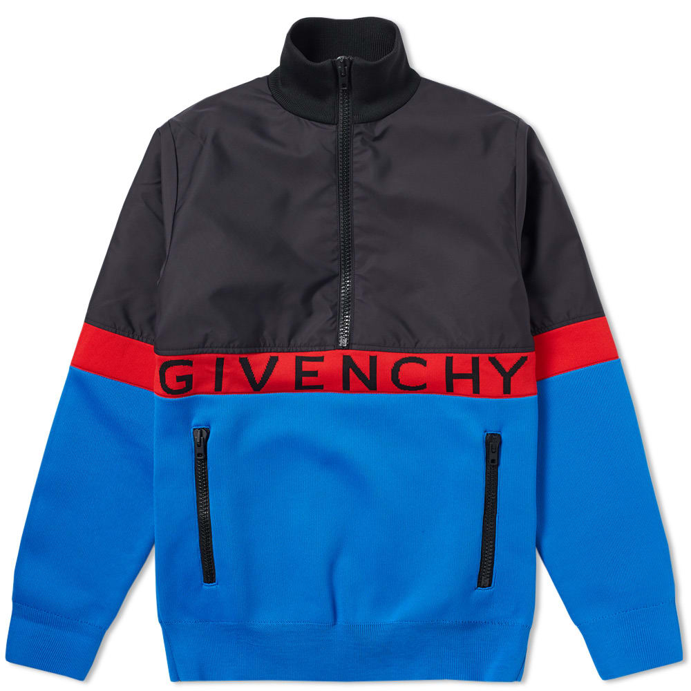 givenchy half zip logo band jacket
