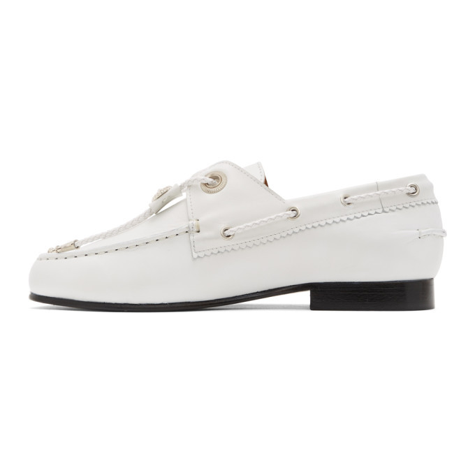 Toga Pulla White Leather Concho Loafers Toga Pulla