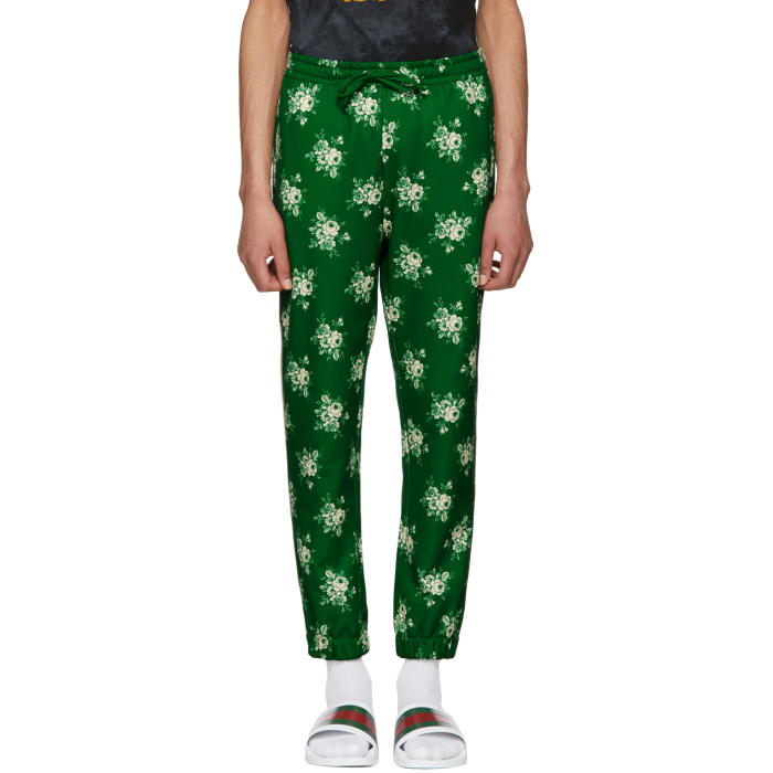 Gucci Green Floral Logo Lounge Pants Gucci