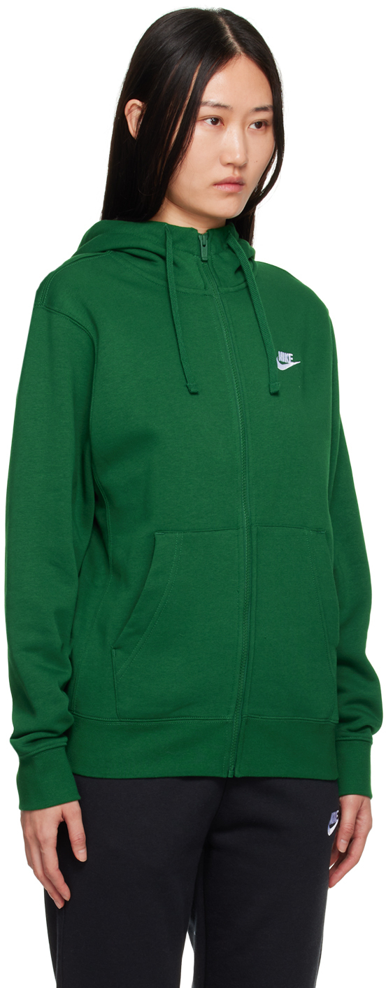 mens green nike zip up hoodie