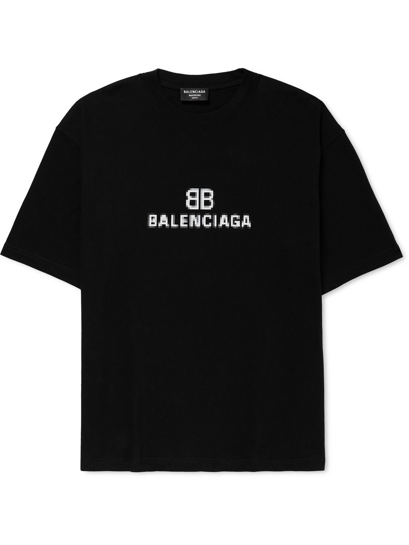 BALENCIAGA - Logo-Print Cotton-Jersey T-Shirt - Black Balenciaga