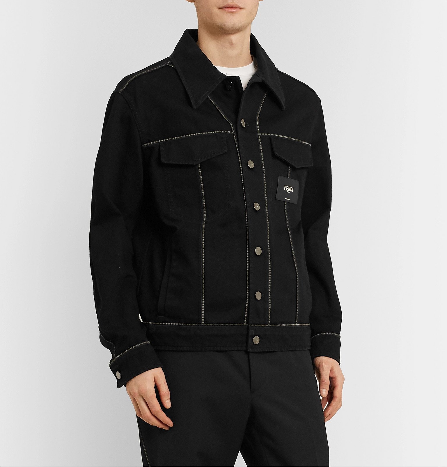 Fendi - Piped Denim Jacket - Black Fendi