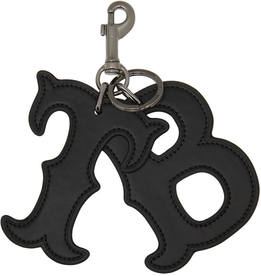 Photo: Burberry Black Two-Piece Leather Keychain