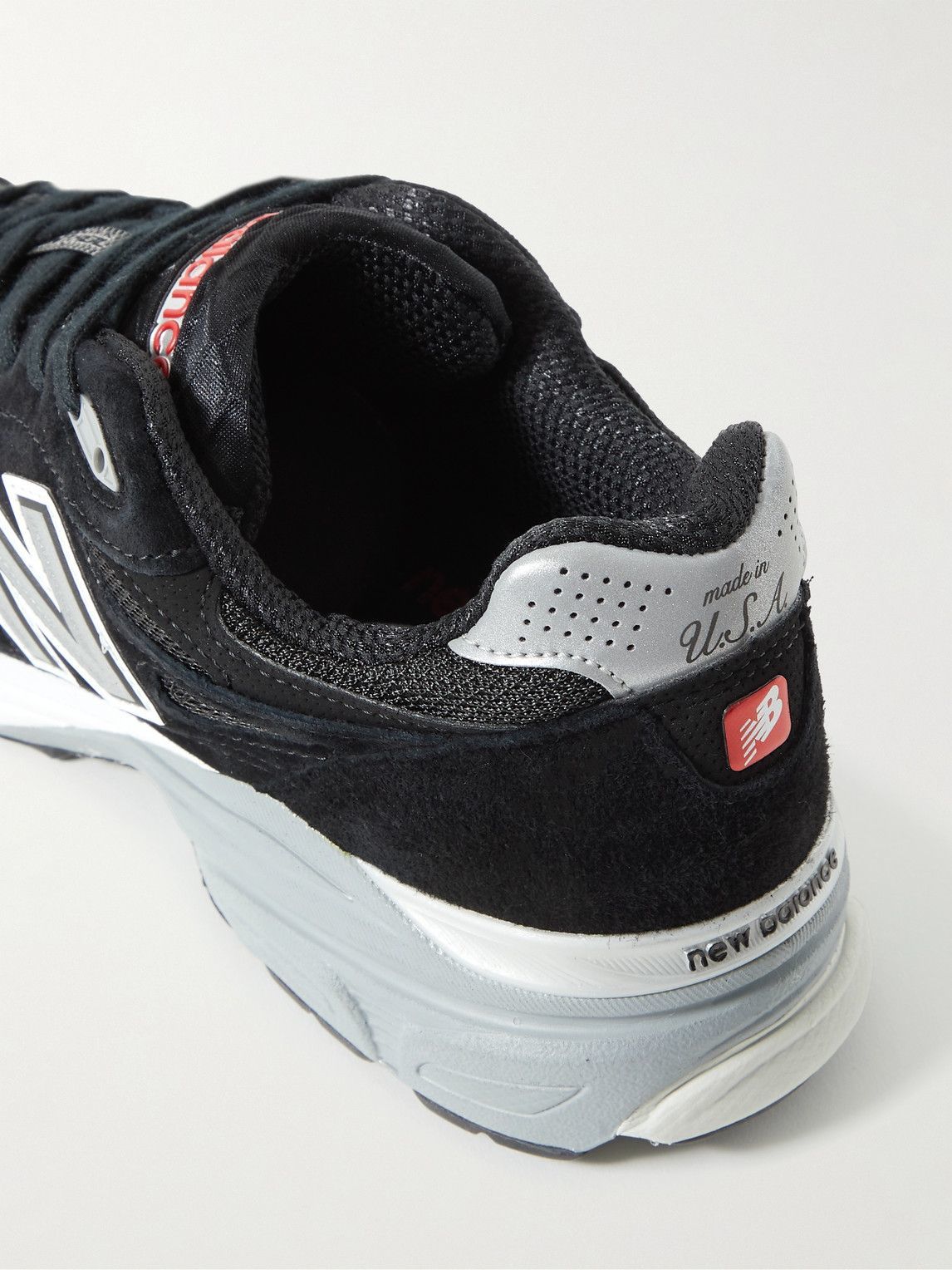 New Balance - 990v3 Suede and Mesh Sneakers - Black