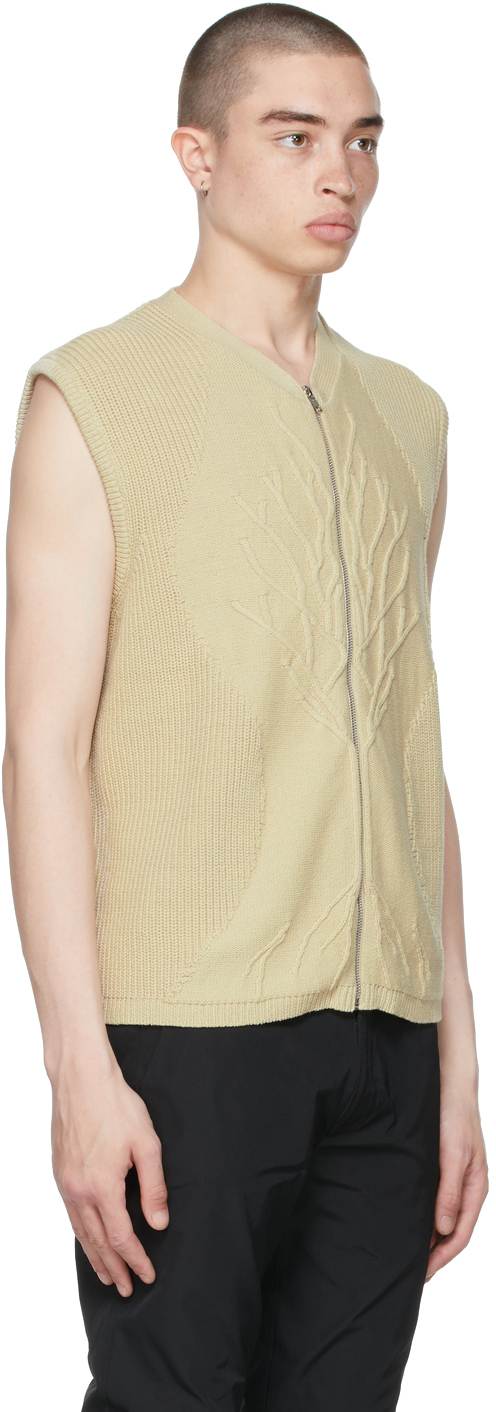 Arnar Már Jónsson Beige Rib Knit Vest Arnar Mar Jonsson