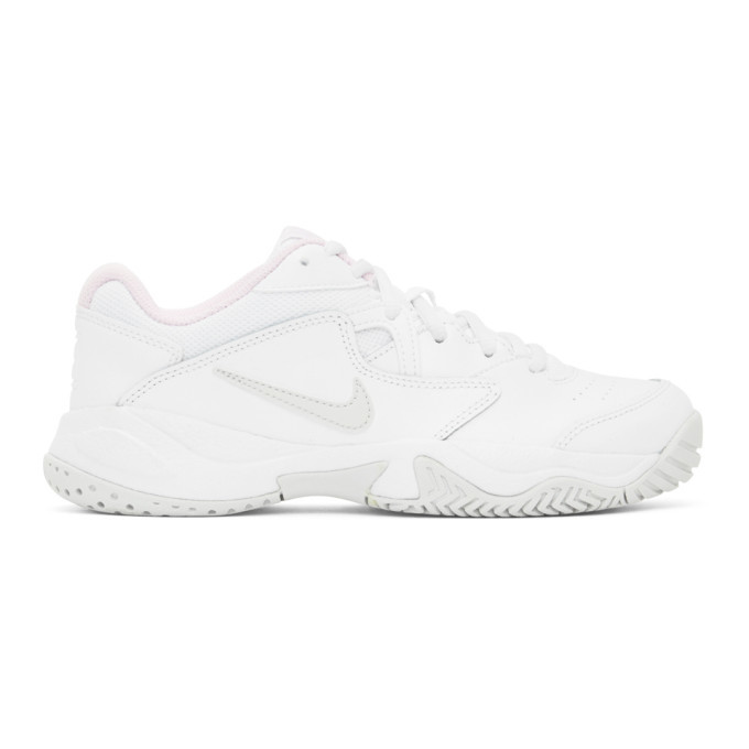 white & pink nikecourt lite 2 sneakers