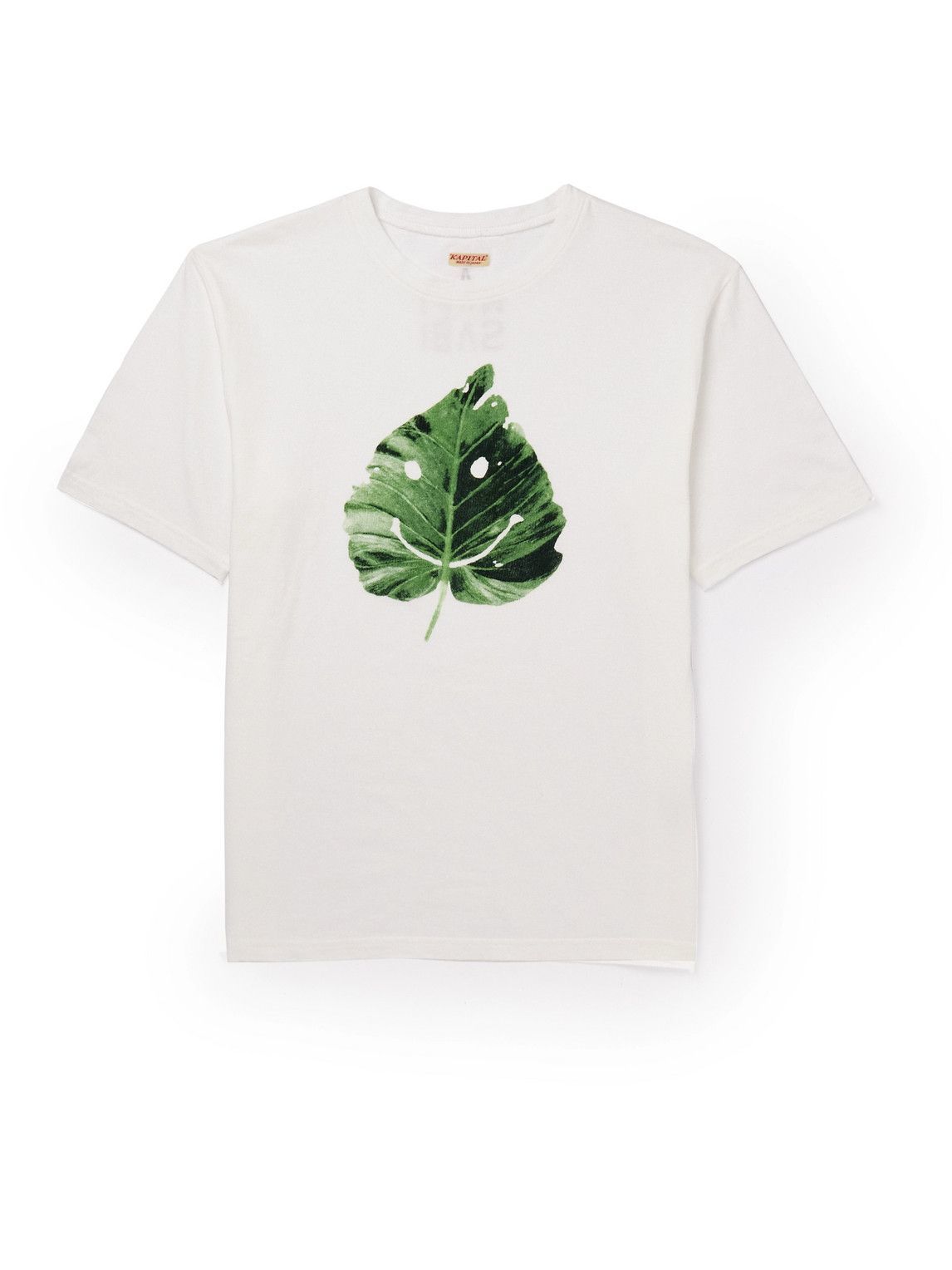 KAPITAL - Happy Leaf Printed Cotton-Jersey T-Shirt - White KAPITAL