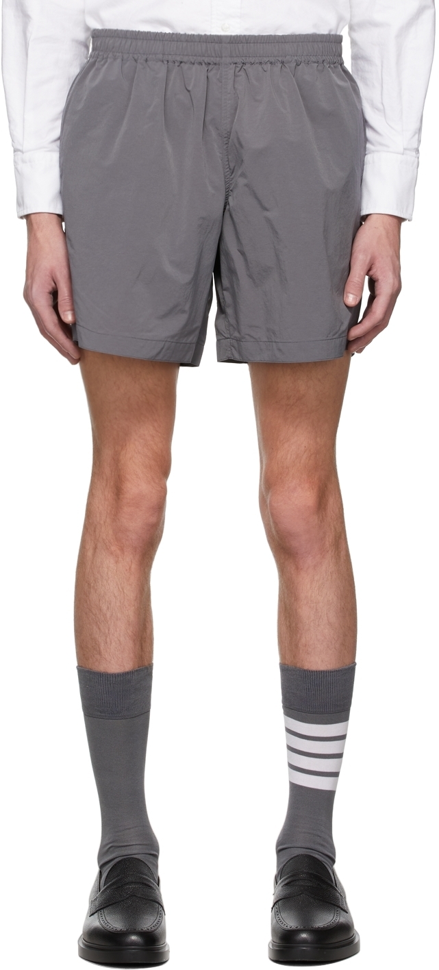 Thom Browne Grey Nylon High Density Tech Shorts Thom Browne