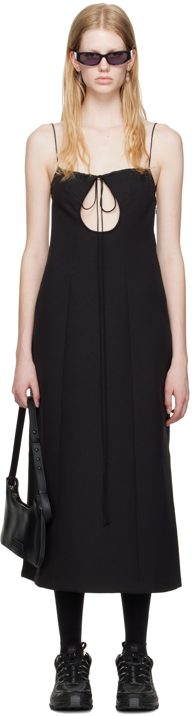 Sandy Liang Black Georgica Midi Dress Sandy Liang