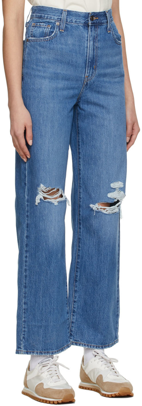 Levi's Blue High-Waisted Straight Jeans