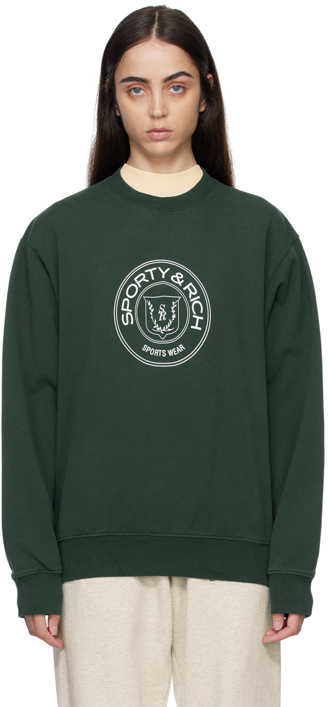 Sporty & Rich Green Printed Sweatshirt Sporty & Rich