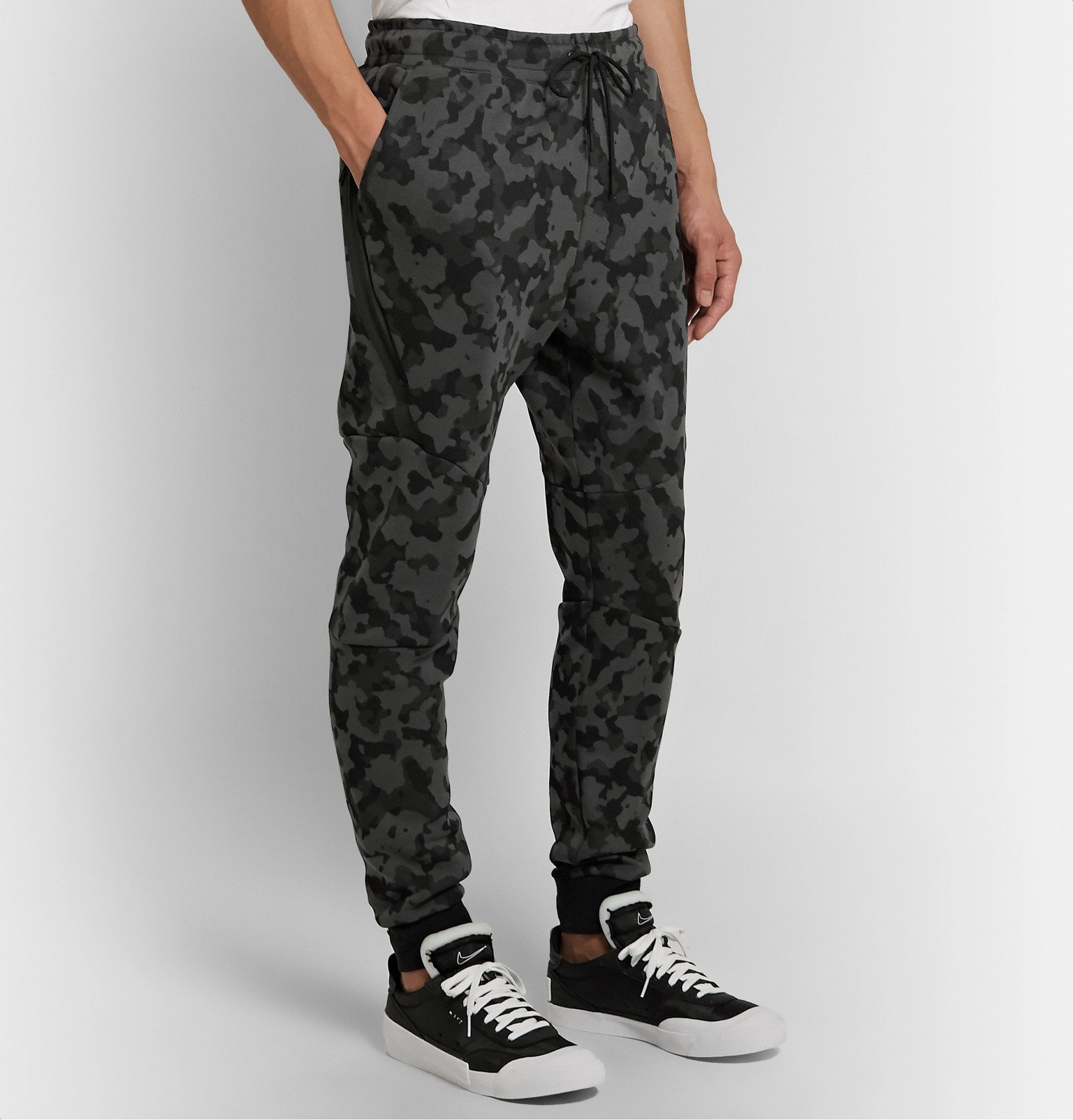 Nike - Sportswear Slim-Fit Tapered Camouflage-Print Cotton-Blend Tech ...
