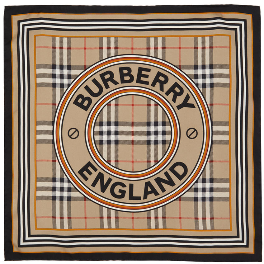 Burberry Black Mythical Alphabet 'TB' Football Scarf Burberry