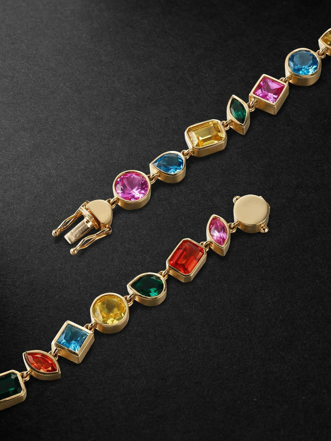 Rainbow sapphire tennis necklace Clearance