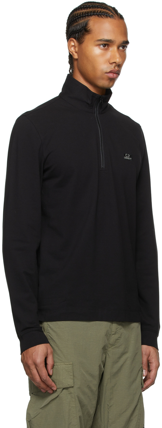 C.P. Company Black Quarter-Zip Polo C.P. Company