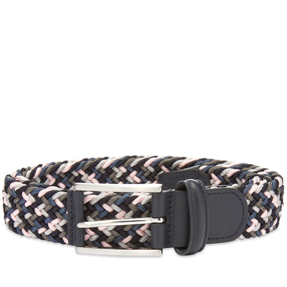 Anderson's Woven Textile Belt Black, Grey & Pink Anderson's
