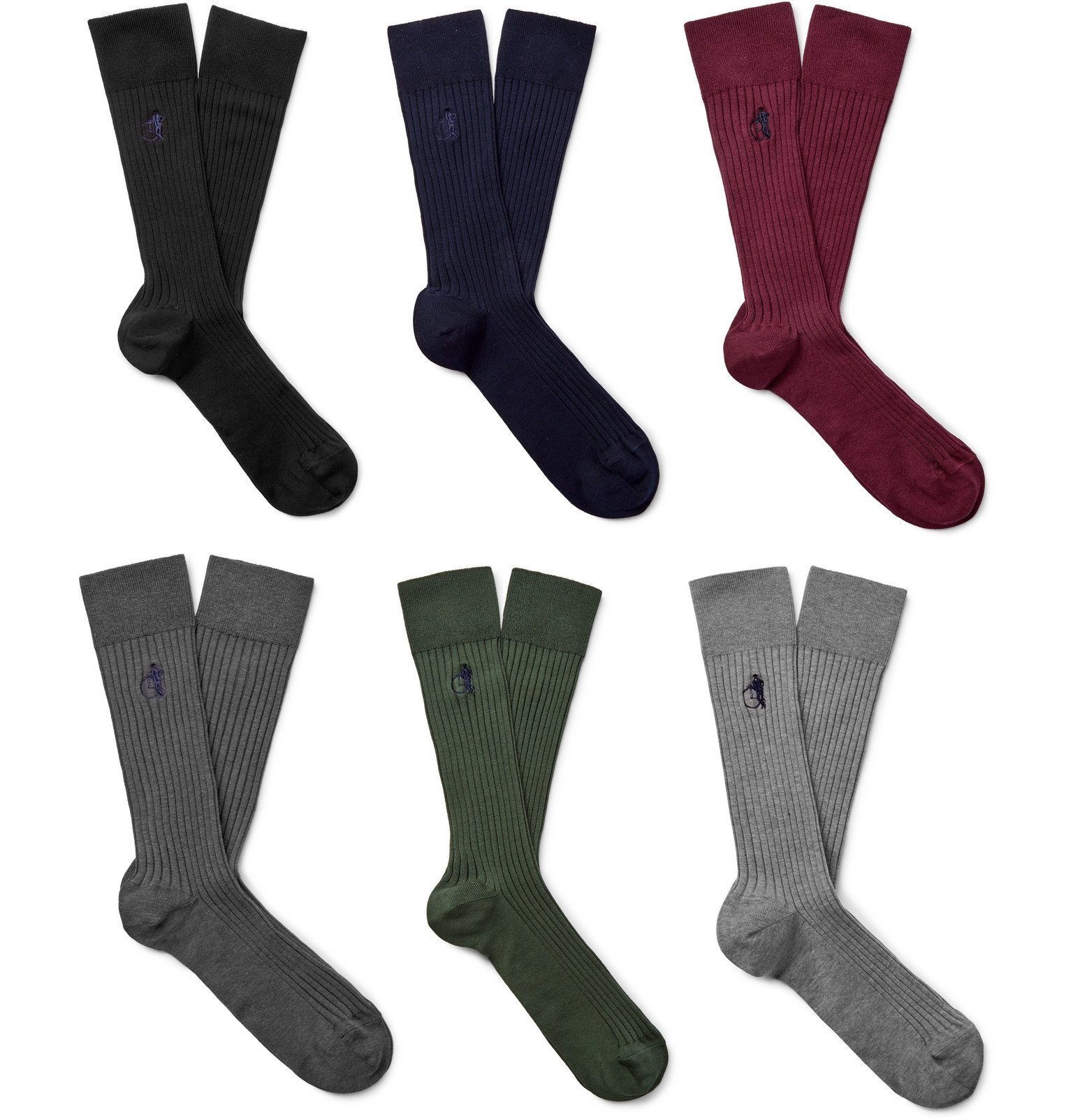 London Sock Co. Traditional SixPack Ribbed Stretch CottonBlend
