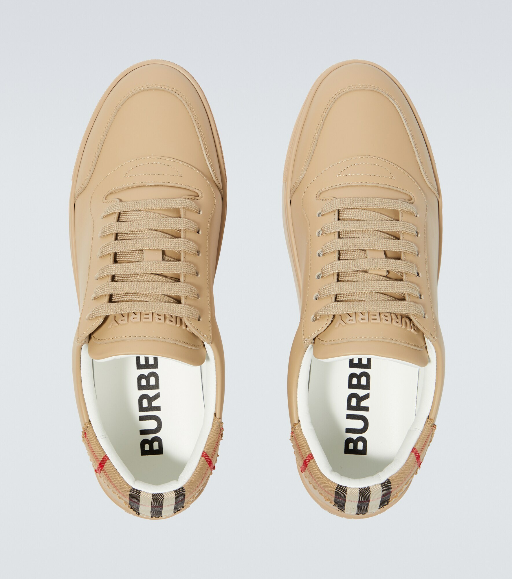 Leather Low-Top Sneakers Beige main image 0