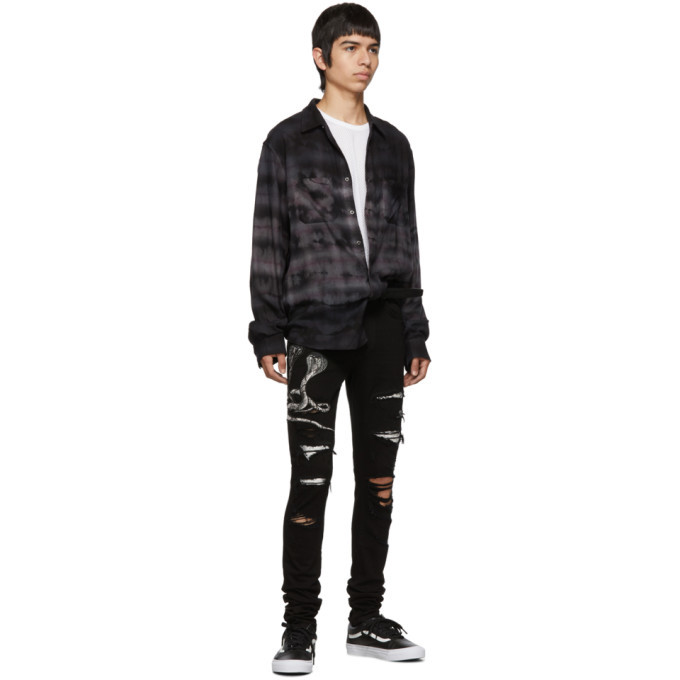 Amiri Black Snake Patch Jeans Amiri