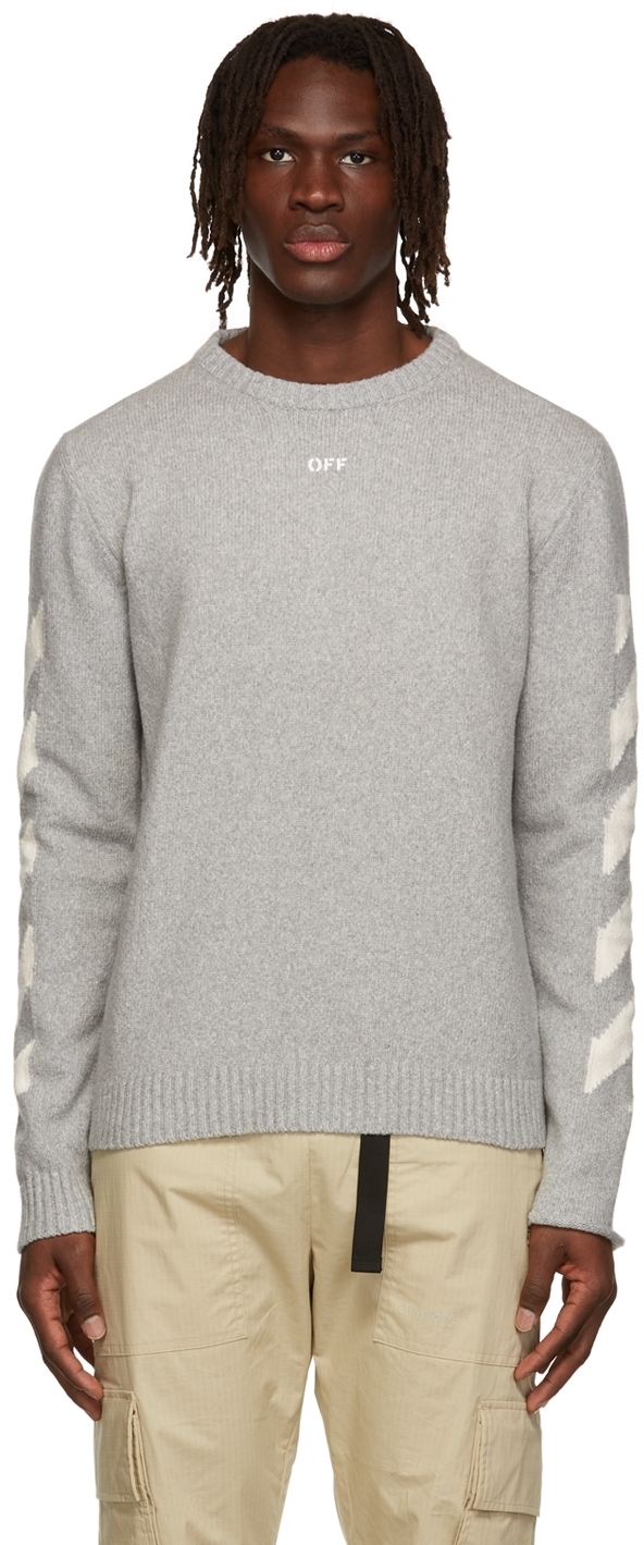 Off-White Grey Cotton Sweater Off-White